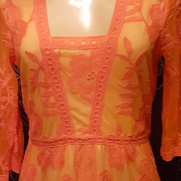 Reba Boho Peasant Layered Lace Dress - Picture 2 of 3